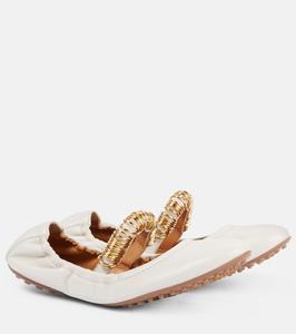 Кожаные балетки Tod's, Bianco Calce