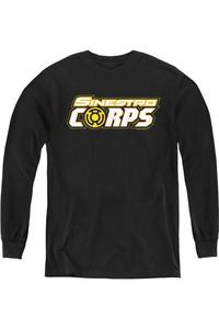 Футболка с длинным рукавом для детей с логотипом Корпуса Синестро из Green Lantern Gildan