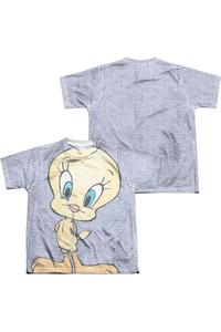 Футболка с коротким рукавом для девочки с принтом Tweety из Looney Tunes (спереди и сзади) Gildan, белый