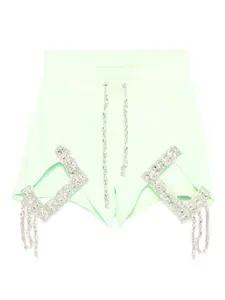 Шорты, украшенные драгоценностями Loulou, зеленый