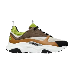 Кроссовки Dior B22 Brown Lime Green, коричневый