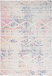 Ковер SAFAVIEH, 61 x 153 см, Tulum Collection, Ivory & Blue, Moroccan Boho Tribal Design, Non-Shedding & Easy Care, идеален для помещений с высокой проходимостью: прихожая, гостиная, спальня (TUL272C)