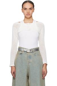 Эксклюзивный белый кардиган-болеро от SSENSE OPEN YY