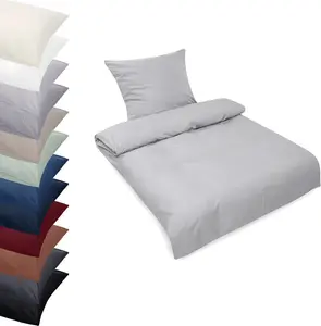 Комплект постельного белья 200х220 + 2x 80х80 см, 100% хлопок RENFORCE, наволочка и пододеяльник, цвет: светло-серый Posteli