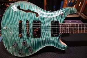 PRS Wood Library McCarty 594 полуакустическая, 35-я годовщина выпуска Danville Music, верхний слой Artist Top - Багамский синий #8198