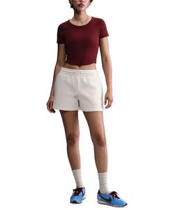 Женские спортивные шорты Phoenix Fleece средней посадки, 4 дюйма Nike, Lt Orewood Brn/sail