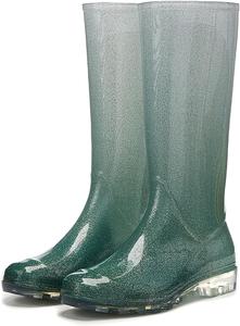 Высокие зимние дождевые ботинки, водонепроницаемые, с противоскользящей подошвой, с флисовой подкладкой, теплые ботинки для кемпинга, рыбалки, походов, велосипеда, водной обуви (зеленые, 7.5) Clingre Boutique Shop