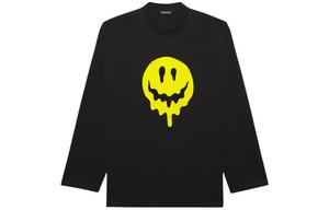 Футболка Balenciaga с принтом смайлика, черный