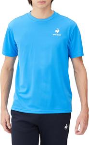 Футболка с коротким рукавом Le Coq Sportif, влагоотводящая, быстросохнущая, с защитой от УФ-излучения, эластичная, цельная, унисекс, подходит для бега, тренировок, тенниса и взрослых, синий