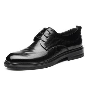 Повседневные кожаные туфли мужские с низким верхом AOKANG, Black