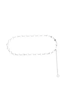 Ремень с кристаллами Maje, серебристый