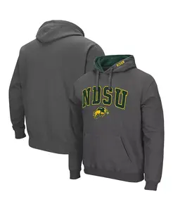 Мужская толстовка с капюшоном NDSU Bison Arch and Logo Pullover Hoodie Colosseum, серый