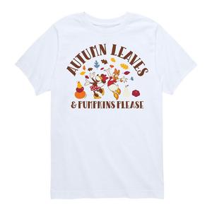 Осенние листья и тыквы Диснея, пожалуйста Licensed Character, белый