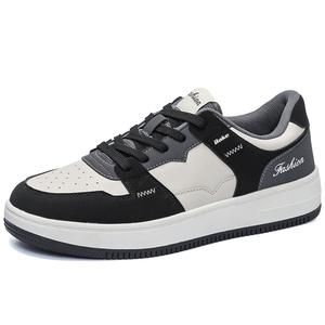 BAKE Скользоустойчивые, износостойкие, дышащие мужские скейтерские кроссовки лоу-топ бело-черные, цвет White Black