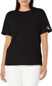 Женская футболка Calvin Klein с коротким рукавом, круглым вырезом и логотипом, Black/White