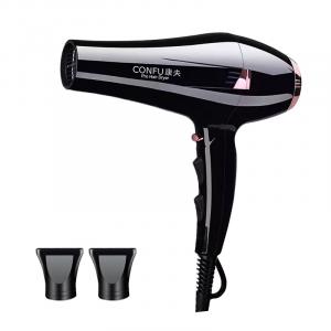 Электрический фен для волос 2400W холодный и горячий воздух салонной высокий мощность, быстрая сушка KF 8946 CONFU, черный