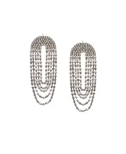 Женские серьги-подвески с бриллиантами Sohi, silver