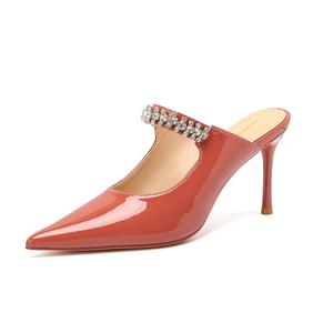 Мюли женские с закрытым носком женские Qiandongmeili, цвет Apricot