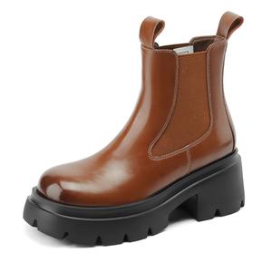 D:FUSE SCANDINAVIA Короткие женские ботинки челси коричневого цвета