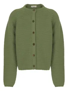 Кардиган с круглым вырезом и пуговицами Babe And Tess, зеленый