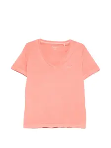 Футболка с V-образным вырезом Gant, розовый