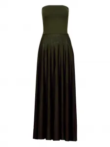 Шелковое платье Alaïa, зеленый