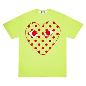 Зеленая футболка Comme des Garçons PLAY в горошек