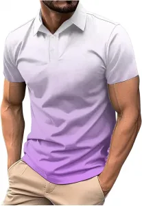 Мужская поло с коротким рукавом градиентного цвета Slim Fit