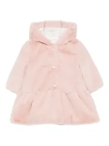 Пальто с капюшоном на пуговицах Lalalu, розовый