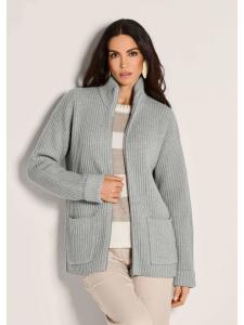 MADELEINE Мягкая шерстяная куртка на молнии, серо-бежевый/меланжевый цвет