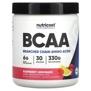 Добавка Nutricost Performance BCAA с малиновым лимонадом, 330 г