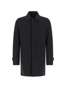 Длинное пальто Vittor-Ac с длинными рукавами Moorer, черный