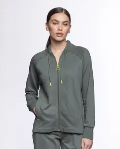 Открытая домашняя куртка для женщин из хлопка и флиса модал Punto Blanco, зеленый