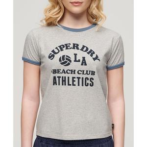 Футболка с коротким рукавом Superdry Beach Graphic Fitted Ringer, серый