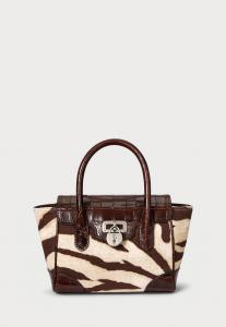 Сумка Lauren Ralph Lauren ZEBRA PRINT CANVAS SMALL TANNER SATCHEL, Zebra/Dark Hickory/Black