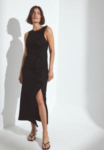 Платье NA-KD RUFFLE DETAIL FRINGE, Black