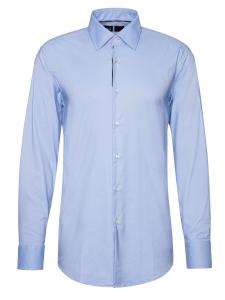 BOSS Рубашка 'HANK' с пуговицами, приталенная, светло-голубая