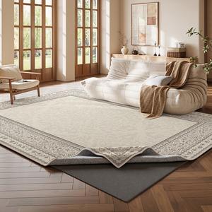 Budis Ковер 160х230 см двухслойный съемный для стирки, для гостиной, водонепроницаемый, легко чистится, в роскошном французском винтажном стиле, машинная стирка, искусственная шерсть, поверхность + утолщенное дно 11 мм