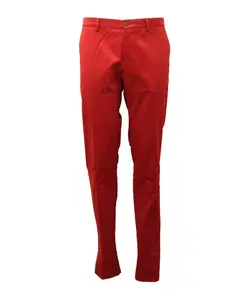 Узкие хлопковые брюки темного цвета Etro, красный