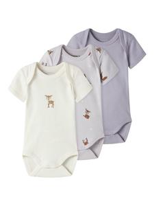 Name it Набор из 3 боди с короткими рукавами NBFBODY LILAC MARBLE DEER в цвете «сиреневый мрамор»
