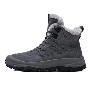 Jeep Тёплые износостойкие противоскользящие короткие зимние ботинки мужские серые, цвет Gray
