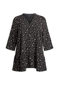 Блуза Zizzi 3/4-ÄRMELN, Black W Birch/Black