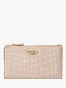 Кошелёк для монет и карт Mayfair из искусственной кожи крокодила с лаковым покрытием Aspinal of London, Taupe