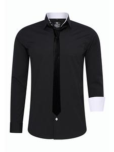 Rusty Neal Рубашка с галстуком черно-белого цвета