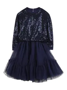Платье из тюля с пайетками Billieblush, синий
