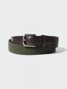 Кожаный комбинированный ремень Uniqlo, зеленый