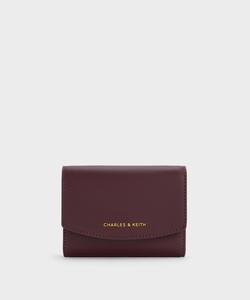 Кошелек с изогнутым передним клапаном Charles & Keith, цвет Wineberryred
