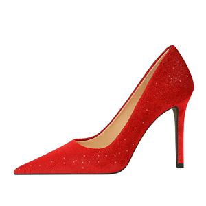 QITUMAUL Стройные каблуки на высоком каблуке женские красные [высота каблука 10 см], цвет Red[Heel Height 10cm]