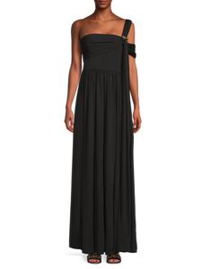 Платье макси с драпировкой Adena Halston, черный