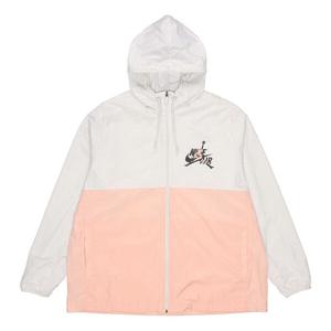 Куртка Air Jordan Alphabet Printing Basketball Sports Hooded Jacket White Pink, белый